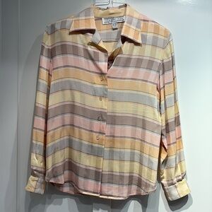 Vintage Silk Blouse in Pastels